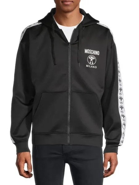 Спортивная куртка с капюшоном и логотипом Moschino, черный