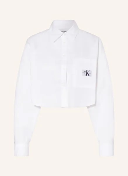 Укороченная блузка-рубашка Calvin Klein Jeans, белый