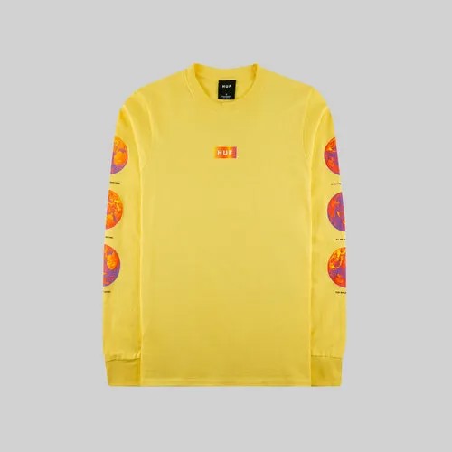 Лонгслив HUF TS01323-YELLW, размер S, желтый