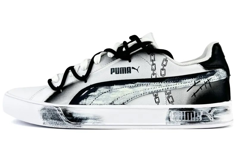 Кроссовки Puma Smash Vulc Skateboarding Shoes Unisex Low-top Black/White, черный/белый