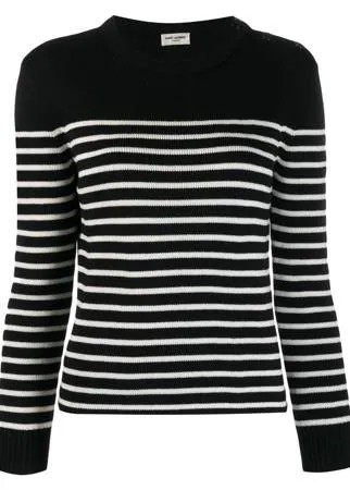 Saint Laurent трикотажный джемпер в полоску