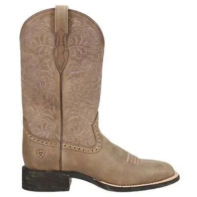 Ariat Round Up Remuda Embroidery Square Toe Cowboy Womens Brown Casual Boots 10