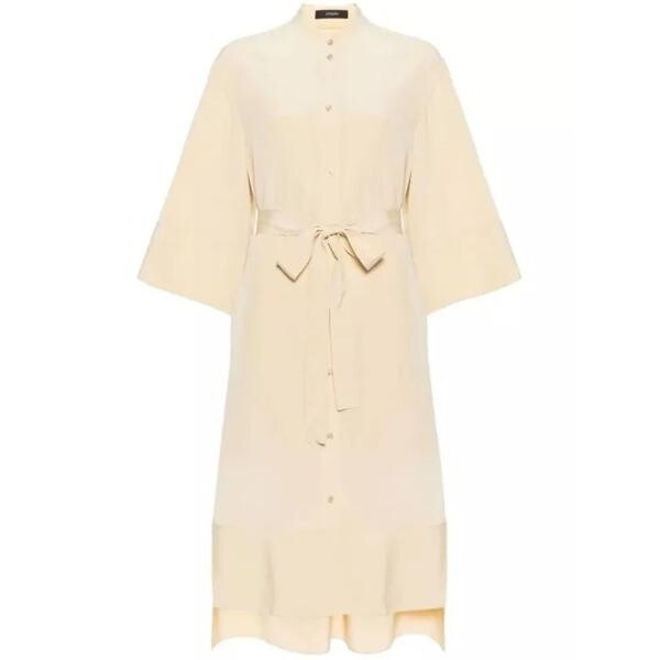 Платье collarless silk dress Joseph, бежевый