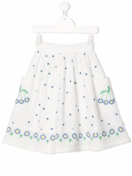 Stella McCartney Kids юбка с цветочной вышивкой