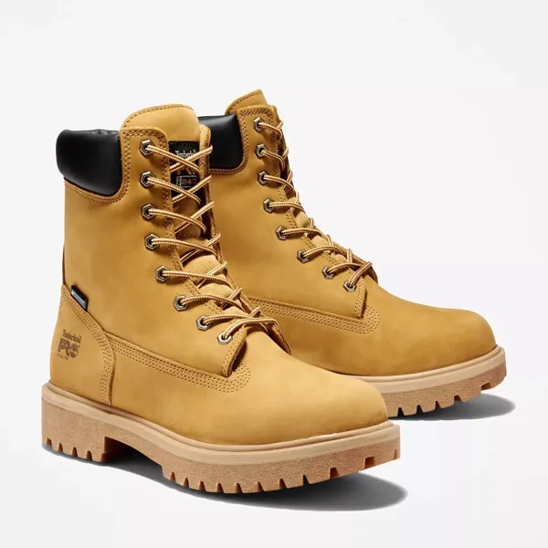 Timberland DIRECT ATTACH 8 Inch Mens Wheat Nubuck Steel Toe Водонепроницаемые ботинки