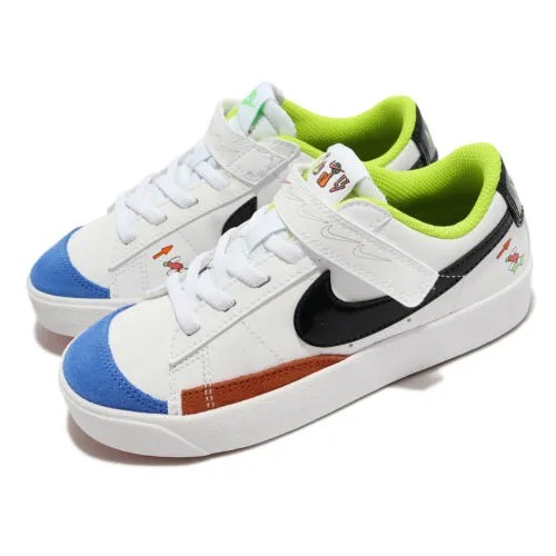 Nike Blazer Low 77 PS Белый Черный Multi Strap Kids Preschool Casual DV1751-101