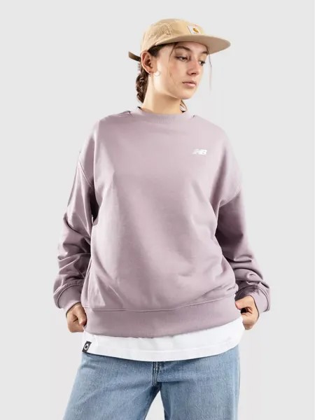 Свитер из французской махровой ткани Sport Essentials с круглым вырезом New Balance, фиолетовый