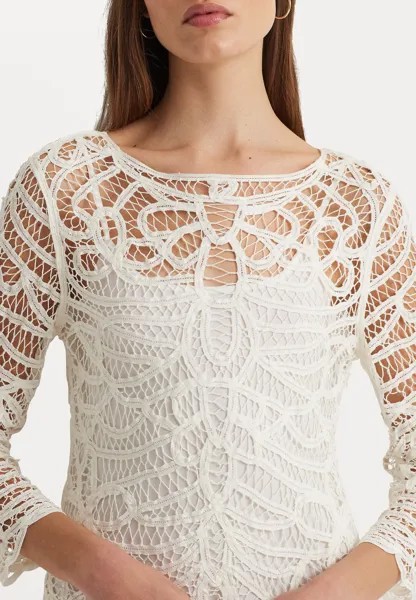 Платье прямого кроя PAITMELLE 3/4 SLEEVE DAY DRESS Ralph Lauren, белый