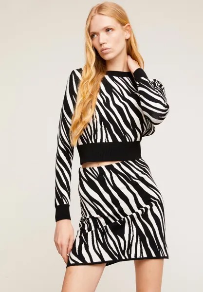 Свитер Zebra-Patterned Cut-Out Motivi, черный