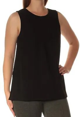 RACHEL ROY Черный женский топ без рукавов с круглым вырезом, размер: M