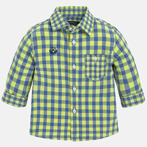 Рубашка Mayoral, размер 80 (12 мес), желтый, синий