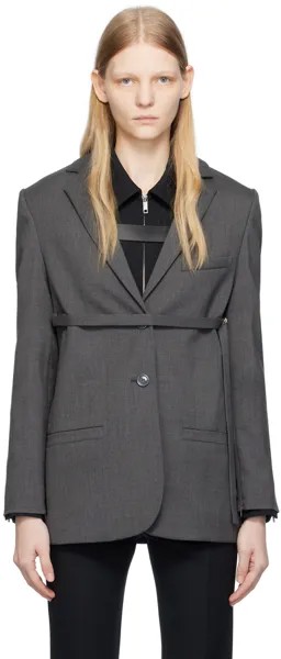 Серый строгий пиджак Courreges