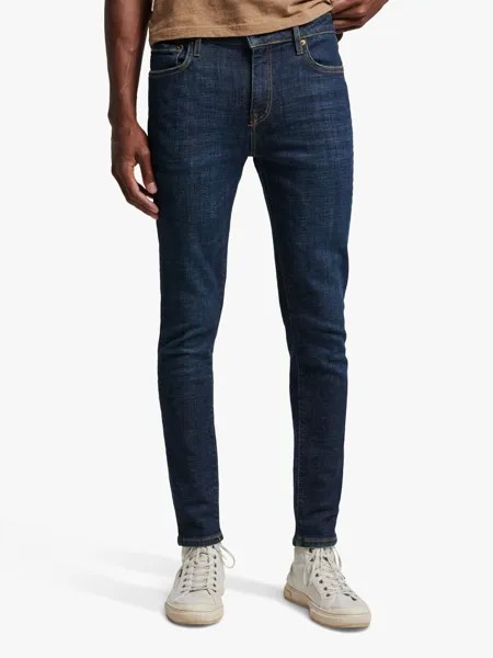 Джинсы скинни Superdry из органического хлопка, темные чернила Rutgers