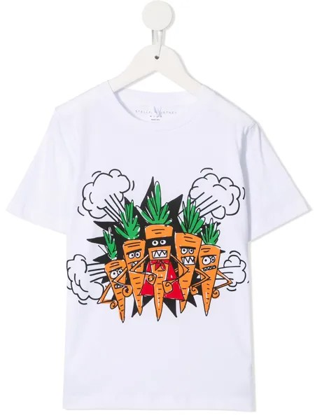 Stella McCartney Kids футболка с принтом моркови