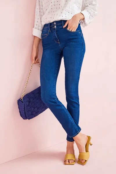 Приталенные утягивающие и моделирующие джинсы Темно-синие джинсы Greencast Next, синий