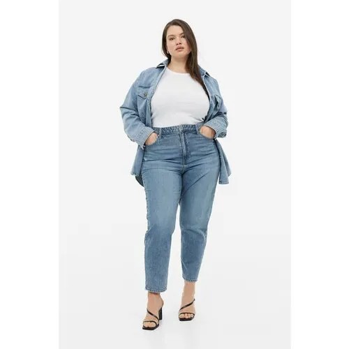 Ультравысокие джинсы свободного кроя H&M Mom - синий - 46