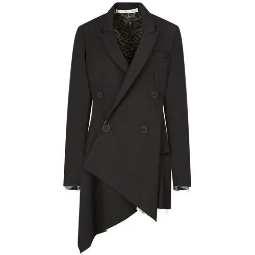 Пиджак Alessandra Marchi, средней длины, силуэт прилегающий, размер 44, черный