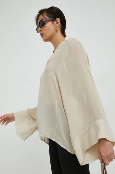 Блузка с добавлением шерсти Lomaria By Malene Birger, бежевый