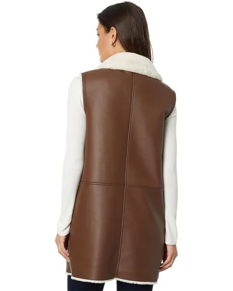 Утепленный жилет LAUREN Ralph Lauren Nappa Faux Shearling Vest, цвет Dark Cuoio