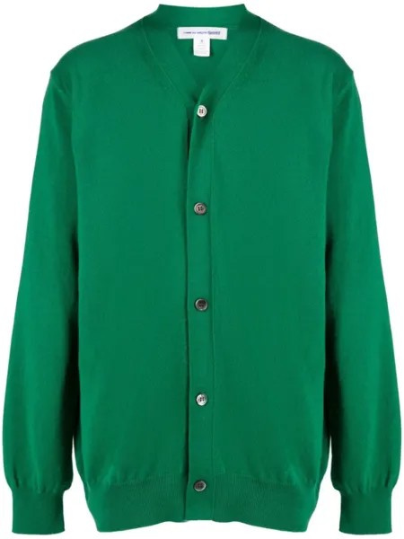 Comme Des Garçons Shirt шерстяной кардиган с V-образным вырезом, зеленый