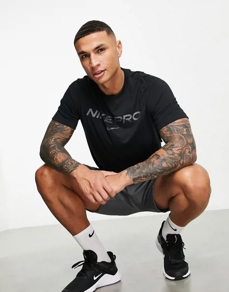 Черная футболка Nike Training Pro Collection-Черный цвет