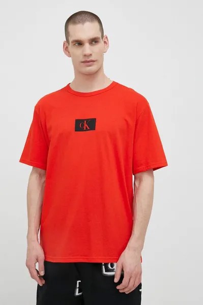 Хлопковая пижамная футболка Calvin Klein Underwear, красный