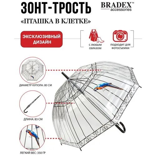 Зонт-трость «пташка В клетке» SU 0010