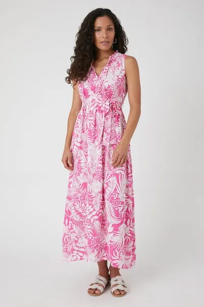 Миниатюрное розовое тканое платье макси с цветочным принтом Wallis, розовый
