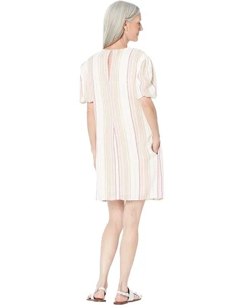 Платье Maggy London Striped Babydoll Dress, цвет Ivory/Pink