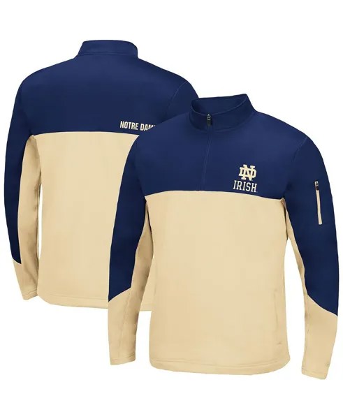 Мужская темно-сине-золотая куртка Notre Dame Fighting Irish Triple Dog Dare с молнией четверти Colosseum