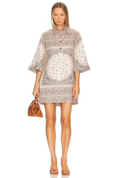 Платье мини Zimmermann Tunic, цвет Cream Bandana