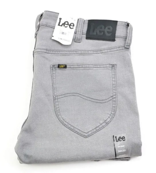 Новые мужские джинсы Lee, размер W38 L30, приталенные, прямые, серые