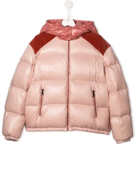 Moncler Enfant пуховик в стиле колор-блок