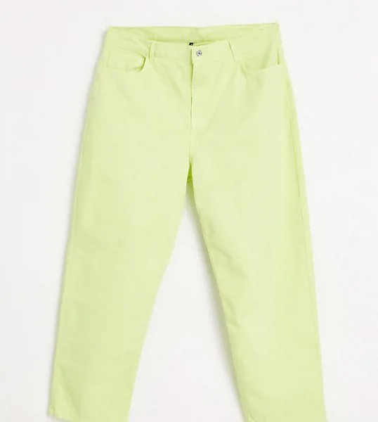 Лаймово-зеленые джинсы мужского кроя в стиле 90-х ASYOU Plus-Зеленый цвет