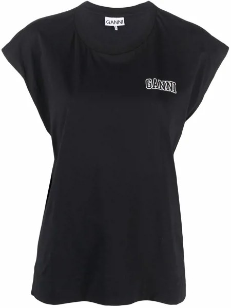 GANNI logo-print organic-cotton T-Shirt