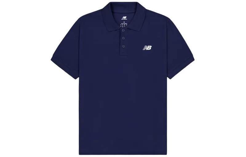 Рубашка поло мужская темно-синяя New Balance, синий