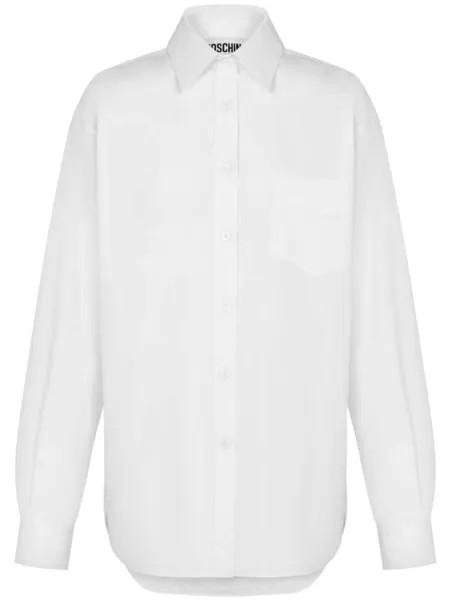 Moschino хлопковая рубашка, белый