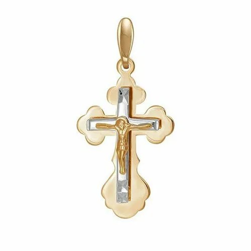 Крестик The Jeweller, красное золото, 585 проба, золотистый