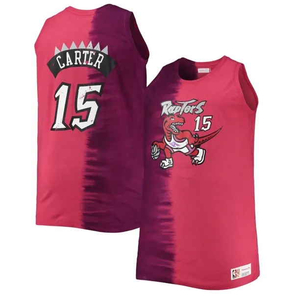 Мужская майка Mitchell & Ness Vince Carter фиолетового/красного цвета Toronto Raptors Profile Tie-Dye Player