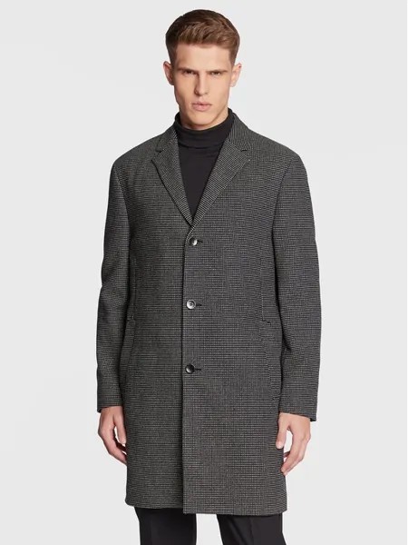 Шерстяное пальто обычного кроя Calvin Klein, черный