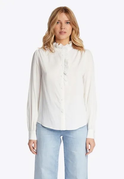 Блузка-рубашка MIT LOCHSTICKEREI Rich & Royal, цвет pearl white