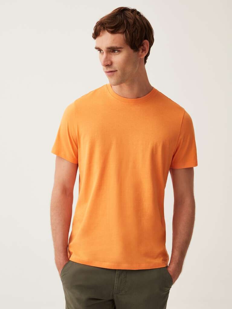 Хлопковая футболка с круглым вырезом Ovs, цвет light orange