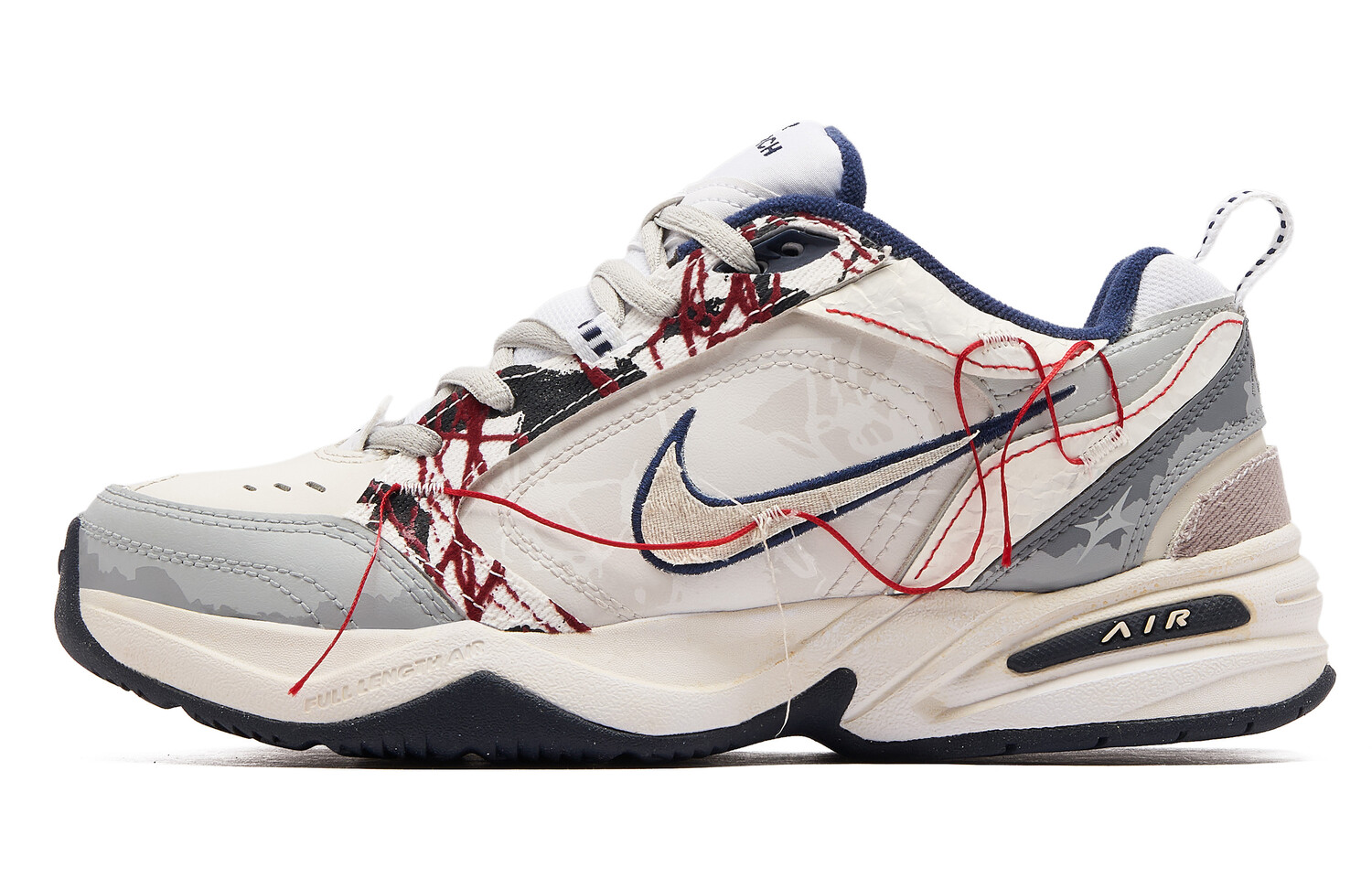 Кроссовки Nike Air Monarch 4 Chunky Sneakers Unisex Low-top Gray/Red, красный