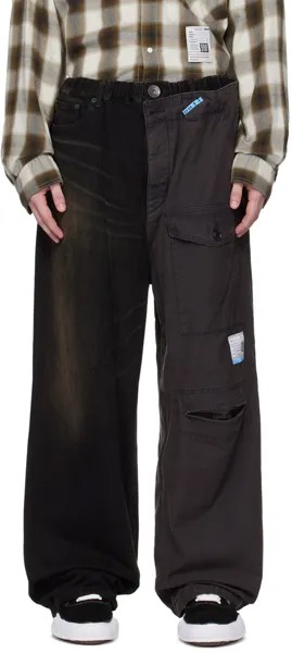 Черные джинсовые брюки-карго со вставками Miharayasuhiro