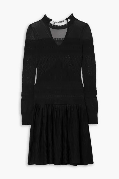 Платье мини вязки пуантами, украшенное цепочкой PACO RABANNE, черный