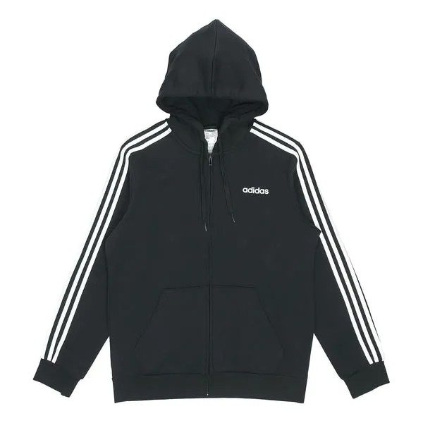 Куртка adidas Essentials 3-Stripes Fleece Hoodie, черный