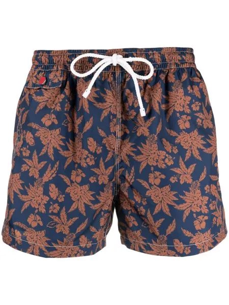 Kiton плавки-шорты с цветочным принтом
