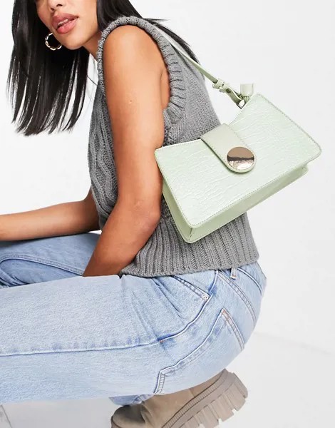 Небольшая сумка на плечо мятного цвета French Connection-Зеленый цвет