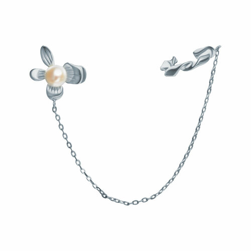 Серьги ELEMENT47, серебро, 925 проба, жемчуг