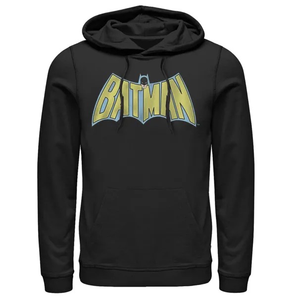 Мужская толстовка с винтажным жирным текстом и логотипом DC Comics Batman